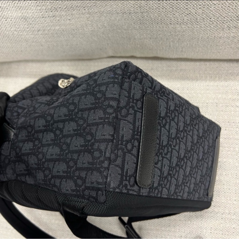 DIOR迪奧 Rider Oblique經典大容量刺繡老花滿印暗紋提花 織物 背包雙肩包 常規 男款 黑色-3