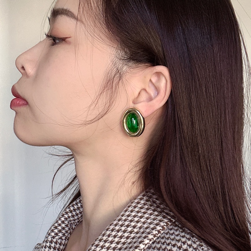 Christian Dior 迪奧 翡翠綠耳夾 耳環 德國製 迪奧-2