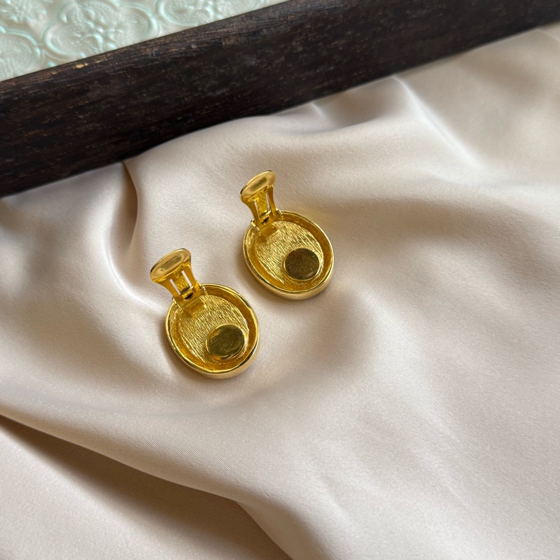 Christian Dior 迪奧 翡翠綠耳夾 耳環 德國製 迪奧-6