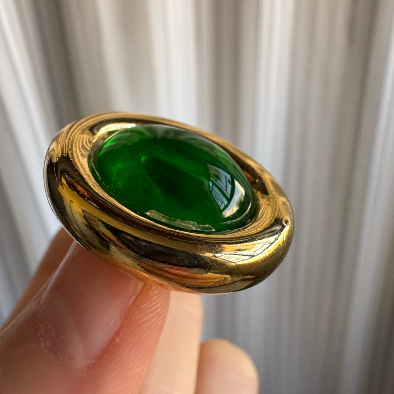 Christian Dior 迪奧 翡翠綠耳夾 耳環 德國製 迪奧-14