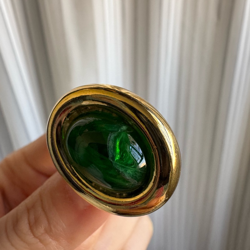 Christian Dior 迪奧 翡翠綠耳夾 耳環 德國製 迪奧-15