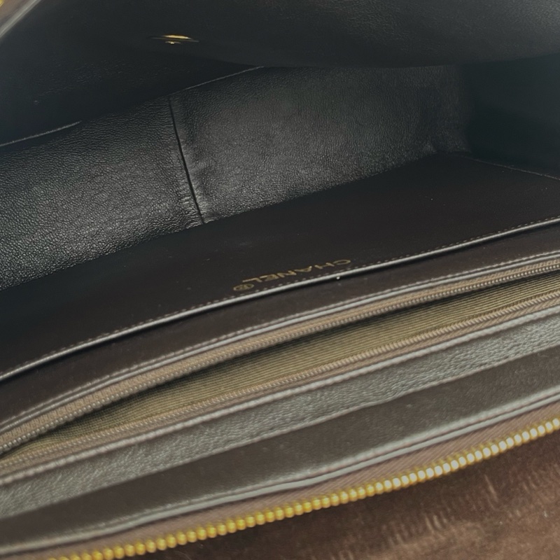 「JL精品代購」香奈兒金棕麂皮貝嫂大logo雙肩包-24