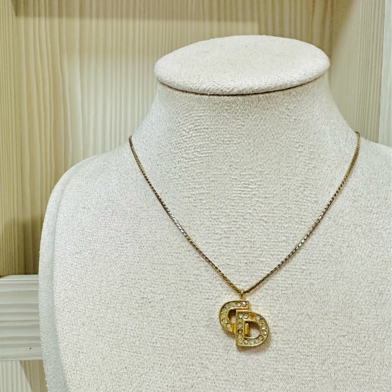 Christian Dior 經典CD標誌水鑽項鍊✨-1