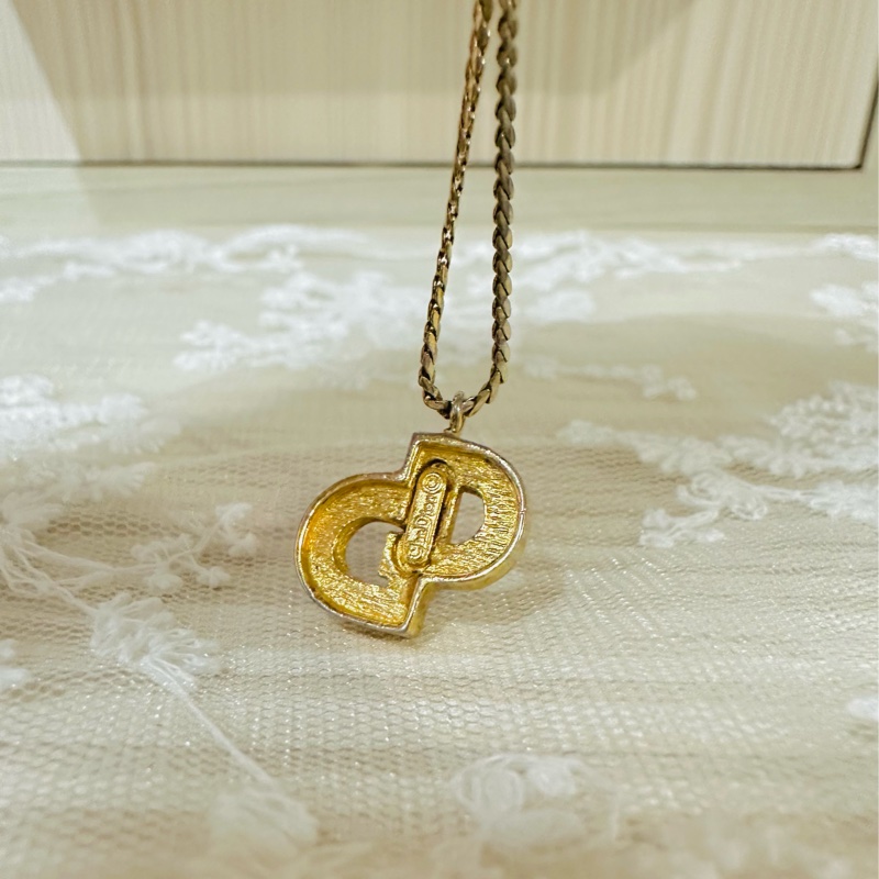 Christian Dior 經典CD標誌水鑽項鍊✨-5
