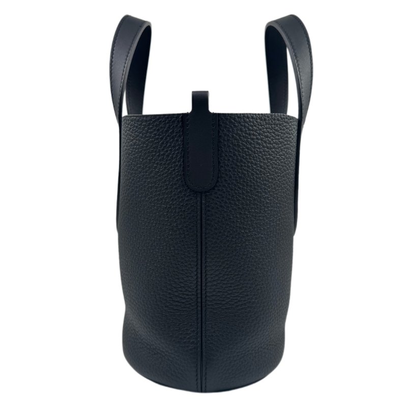 ［2843］愛馬仕 Hermès 豬鼻子菜籃子PICOTIN 18 (黑色金扣)手提包-2