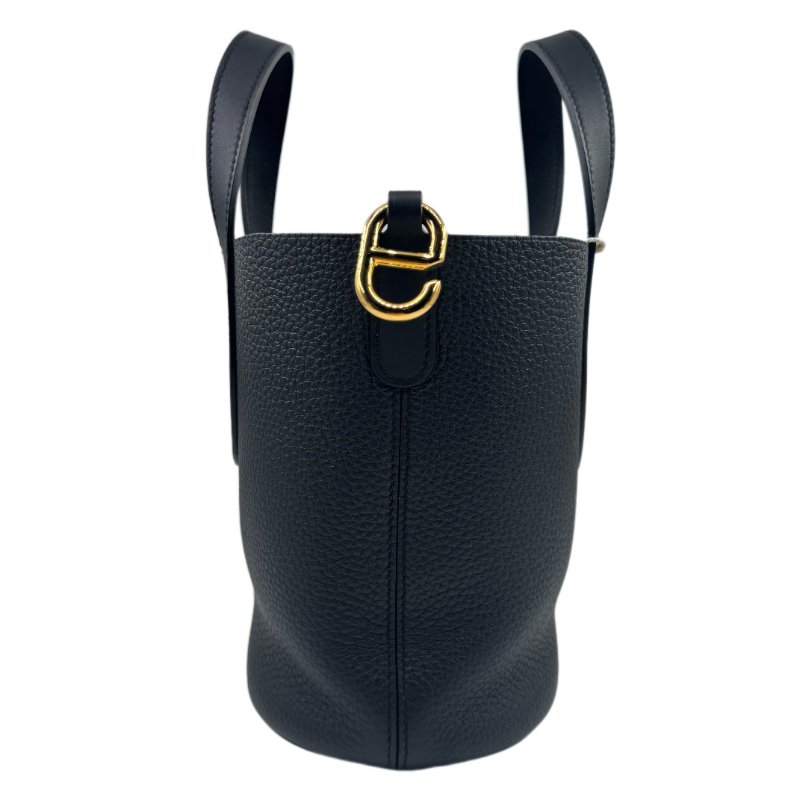 ［2843］愛馬仕 Hermès 豬鼻子菜籃子PICOTIN 18 (黑色金扣)手提包-3