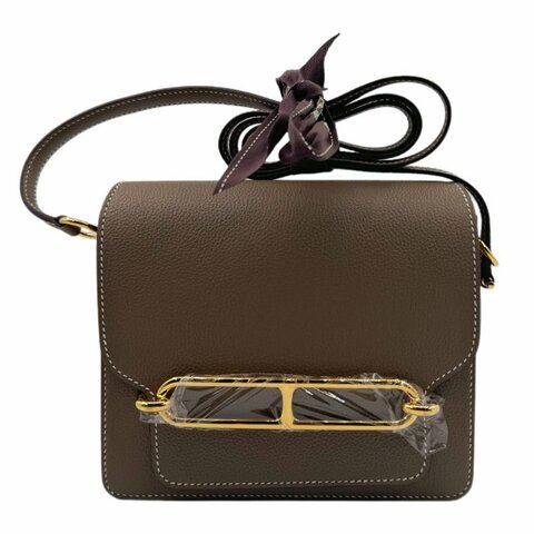 ［3362］愛馬仕 Hermès 豬鼻子 Roulis 19 (大象灰金扣)斜背包