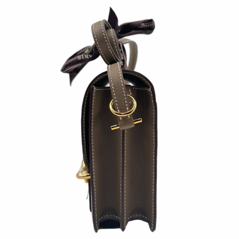 ［3362］愛馬仕 Hermès 豬鼻子 Roulis 19 (大象灰金扣)斜背包-2