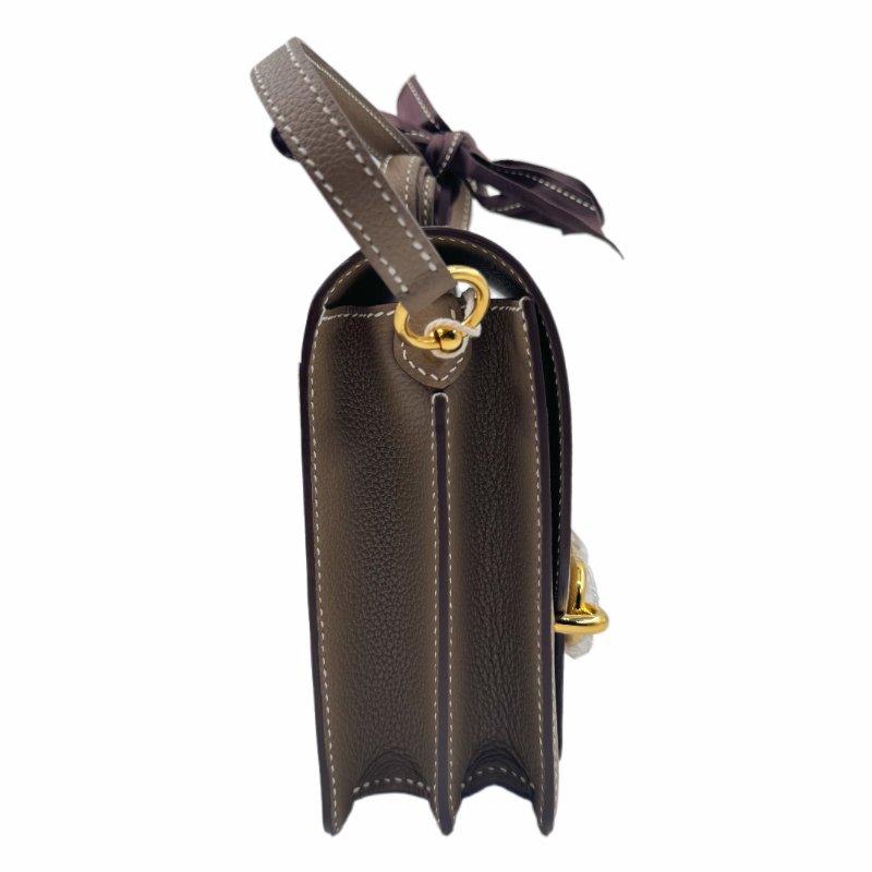 ［3362］愛馬仕 Hermès 豬鼻子 Roulis 19 (大象灰金扣)斜背包-3