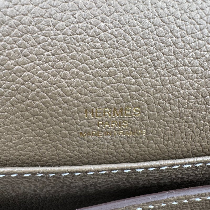 ［3362］愛馬仕 Hermès 豬鼻子 Roulis 19 (大象灰金扣)斜背包-12
