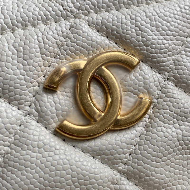 🎆迎新年只要$70000CHANEL 22K 白粒紋小牛皮斜背包 |神仙可愛|廢包當道|送禮送到心坎裡|保證正品|平台安心購鑒定-12