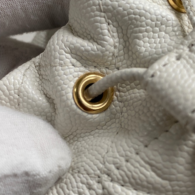 🎆迎新年只要$70000CHANEL 22K 白粒紋小牛皮斜背包 |神仙可愛|廢包當道|送禮送到心坎裡|保證正品|平台安心購鑒定-14