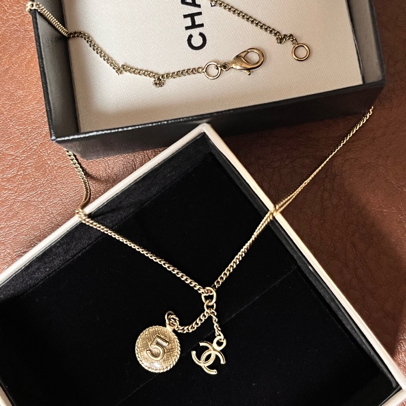 絕美Chanel雙C 頸鏈 項鏈 （two-way兩段式）-0