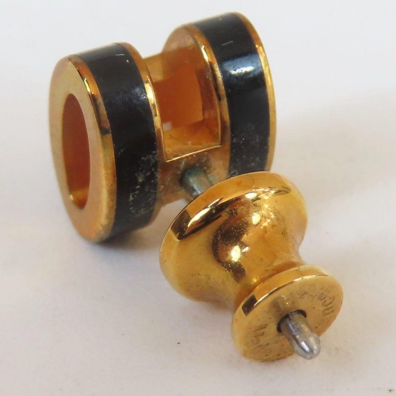 【巴黎站二手名牌專賣店】＊現貨＊HERMES 愛馬仕 真品＊黑色MINI POP H金邊耳環-1