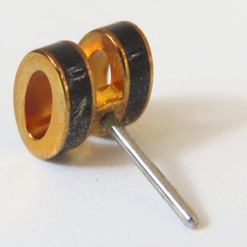 【巴黎站二手名牌專賣店】＊現貨＊HERMES 愛馬仕 真品＊黑色MINI POP H金邊耳環-3