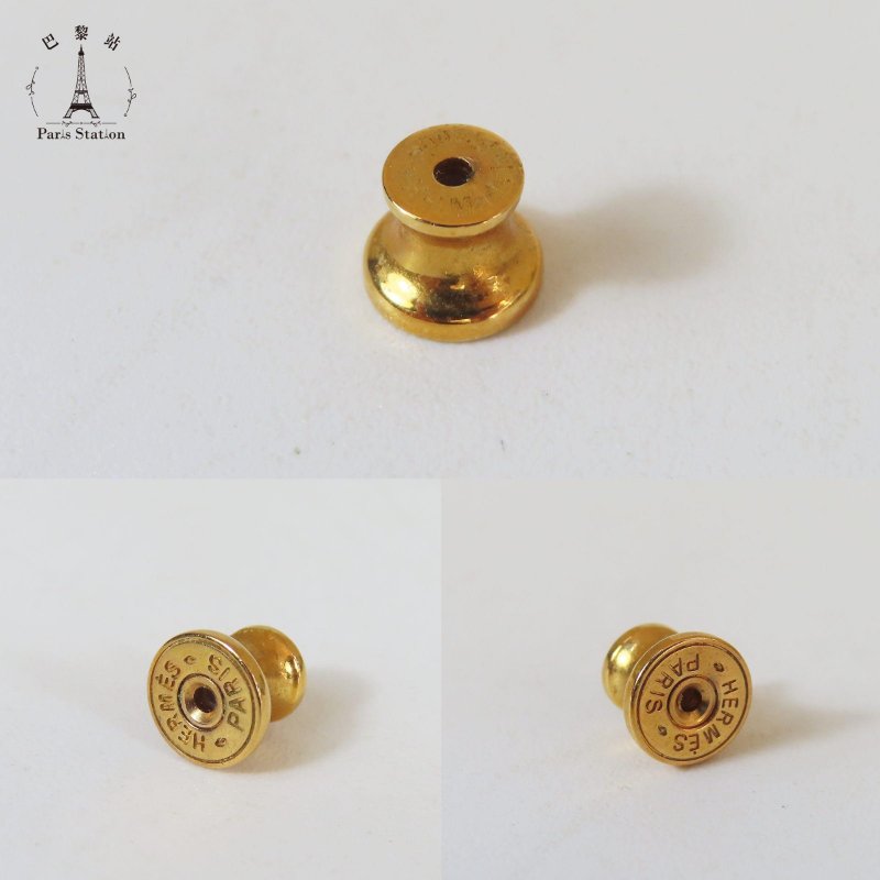 【巴黎站二手名牌專賣店】＊現貨＊HERMES 愛馬仕 真品＊黑色MINI POP H金邊耳環-5