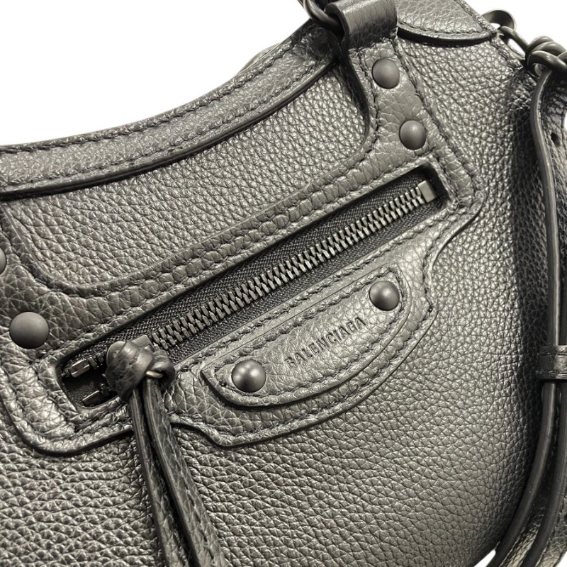BALENCIAGA 巴黎世家 NEO CITY 迷你機車包 新款 皮革 黑色 黑釦 SO BLACK-12