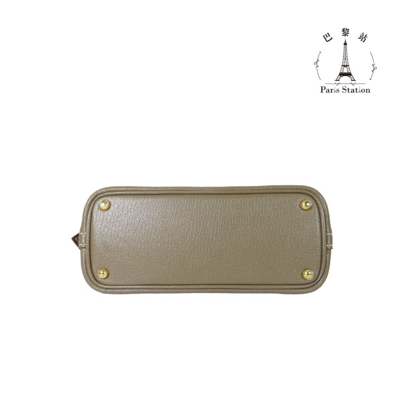【巴黎站二手名牌專賣店】＊現貨＊HERMES 愛馬仕 真品＊B刻MINI BOLIDE大象灰牛皮金釦柏莉包 手提肩背斜背包-2