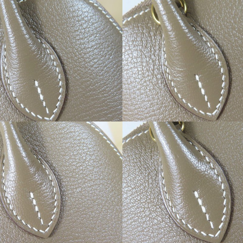 【巴黎站二手名牌專賣店】＊現貨＊HERMES 愛馬仕 真品＊B刻MINI BOLIDE大象灰牛皮金釦柏莉包 手提肩背斜背包-5