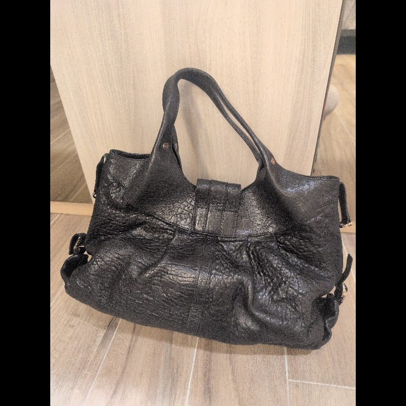 Bvlgari 寶格麗 Chandra 黑色皮革單肩包-1