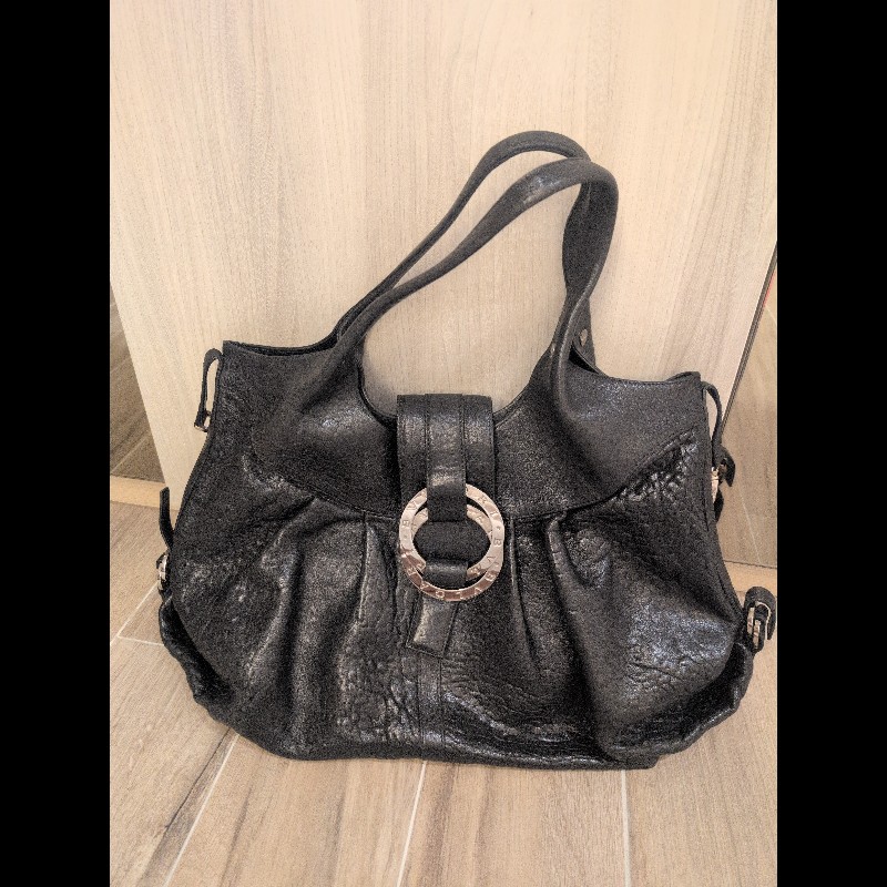 Bvlgari 寶格麗 Chandra 黑色皮革單肩包-5