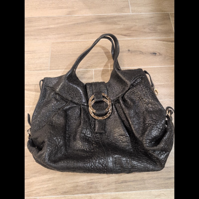 Bvlgari 寶格麗 Chandra 黑色皮革單肩包-6