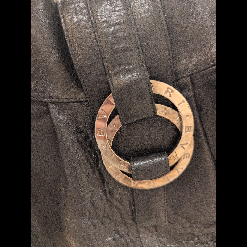 Bvlgari 寶格麗 Chandra 黑色皮革單肩包-10