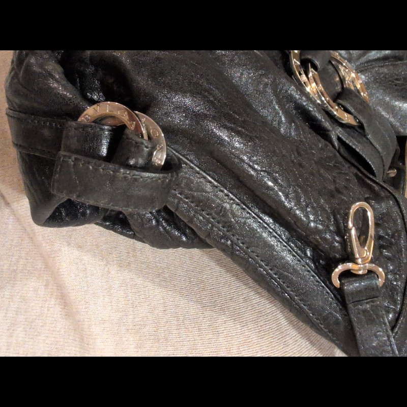 Bvlgari 寶格麗 Chandra 黑色皮革單肩包-11