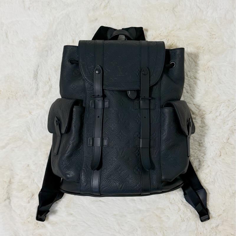 Louis Vuitton Christopher PM 壓紋牛皮背包 芯片款-0