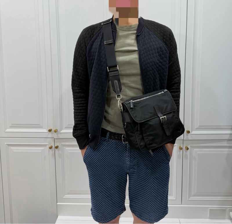 PRADA 黑色 尼龍 降落傘 郵差包 斜背包 側背包 肩背包-2