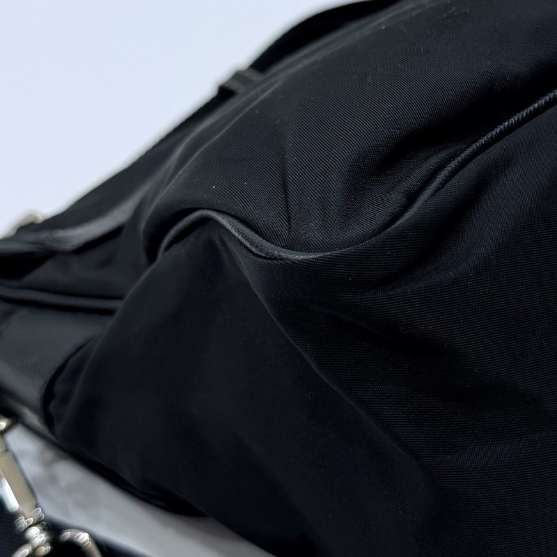 PRADA 黑色 尼龍 降落傘 郵差包 斜背包 側背包 肩背包-25