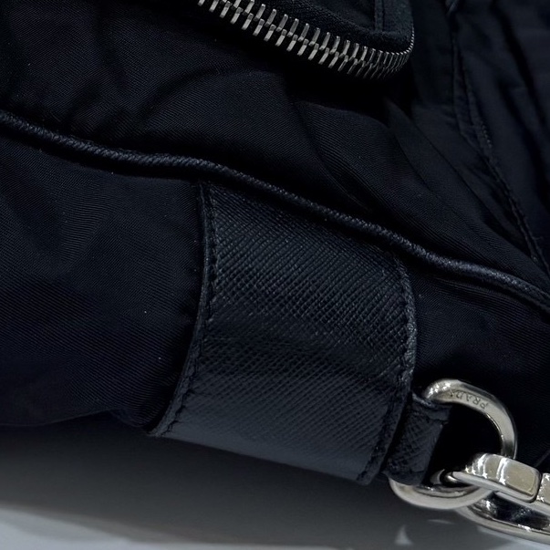 PRADA 黑色 尼龍 降落傘 郵差包 斜背包 側背包 肩背包-27