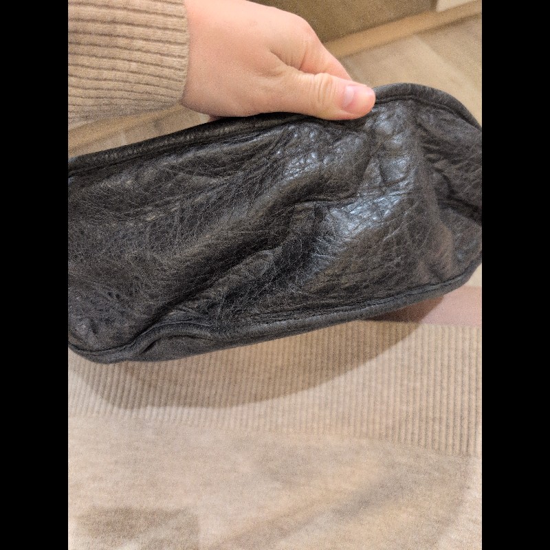 巴黎世家(Balenciaga) 炭灰色皮革GSH Sphere Hobo-7