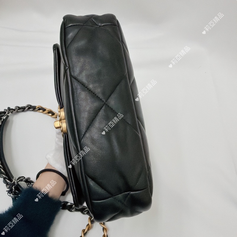 莉亞精品♡ Chanel 19bag黑金 二手美包-7