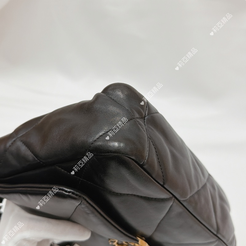 莉亞精品♡ Chanel 19bag黑金 二手美包-8
