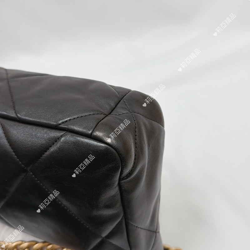 莉亞精品♡ Chanel 19bag黑金 二手美包-11