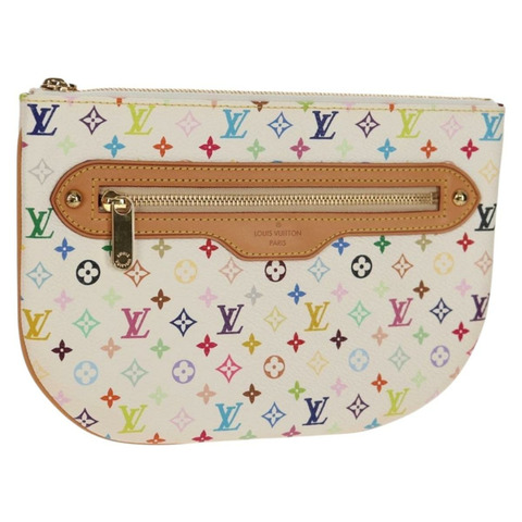 路易威登 Monogram Multicolor Pochette GM 手拿包 白色 M60027 正品 156352SV