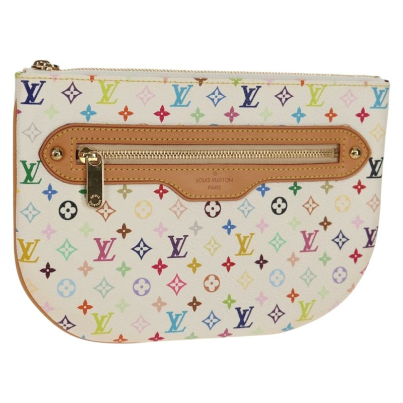 【日本直送】路易威登 Monogram Multicolor Pochette GM 手拿包 白色 M60027 正品 156352SV-0