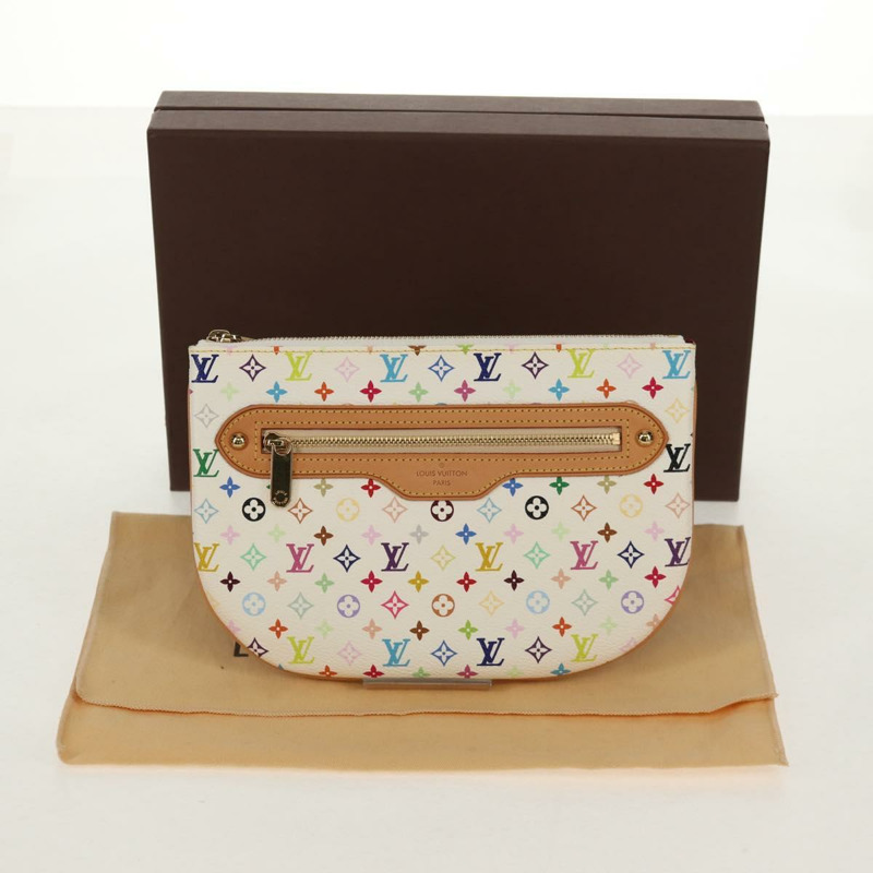 【日本直送】路易威登 Monogram Multicolor Pochette GM 手拿包 白色 M60027 正品 156352SV-11