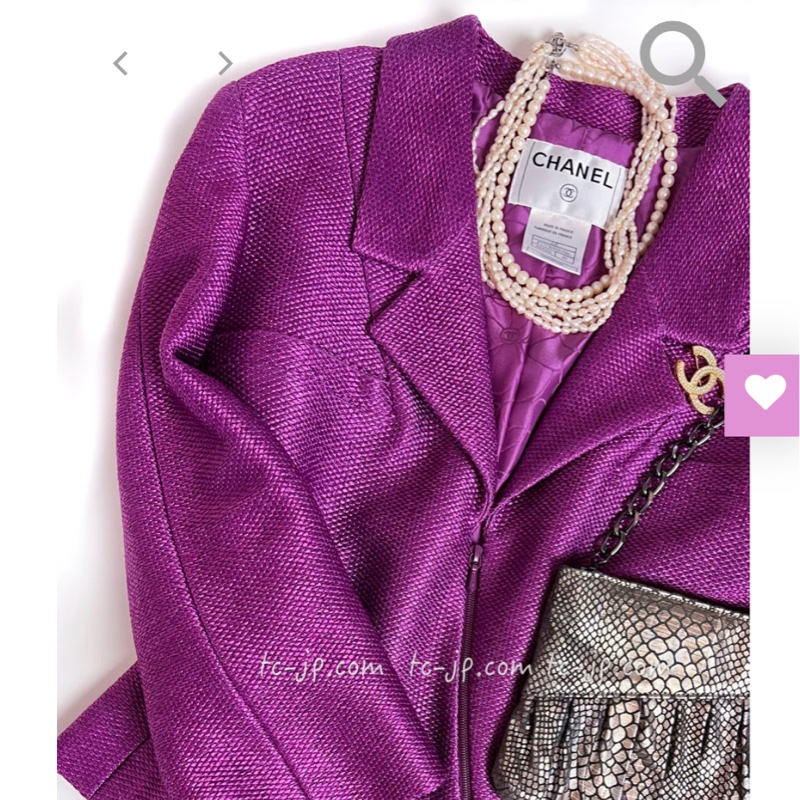 正品CHANEL香奈兒桃紅色亮眼簡約外套38號-0