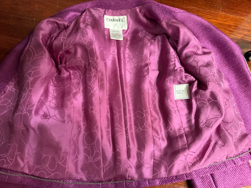 正品CHANEL香奈兒桃紅色亮眼簡約外套38號-5