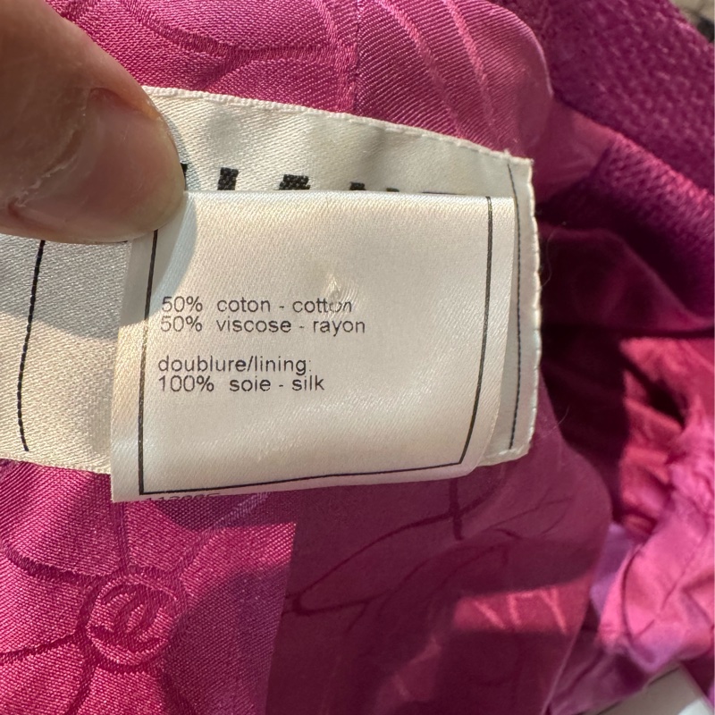 正品CHANEL香奈兒桃紅色亮眼簡約外套38號-7