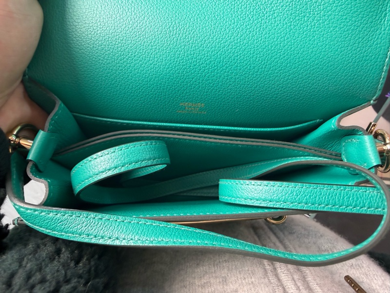 🌈Hermes💚Mini Roulis 19💚綠色金扣💚98新🌈evercolor皮🌟愛馬仕🌟-2