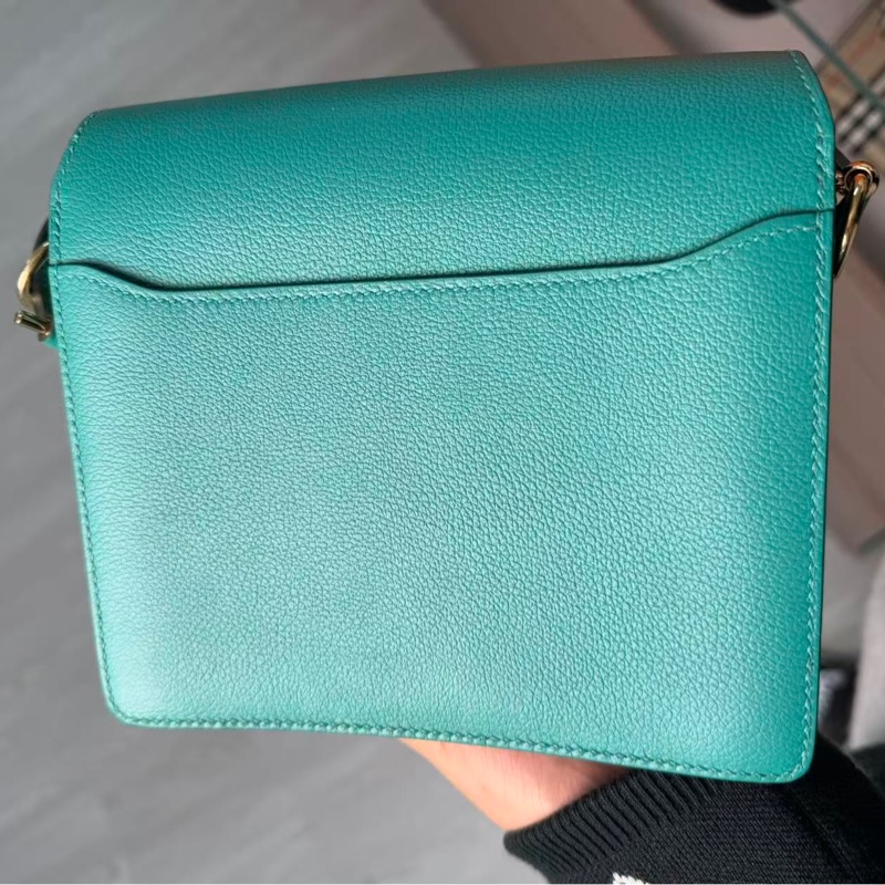 🌈Hermes💚Mini Roulis 19💚綠色金扣💚98新🌈evercolor皮🌟愛馬仕🌟-5