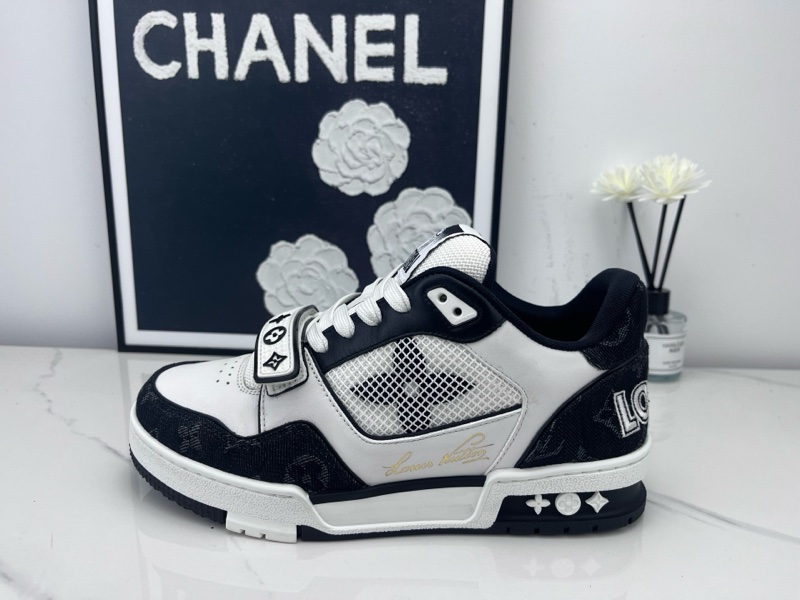 Louis vuitton路易威登 lv trainer黑白牛仔魔速貼 37碼-3