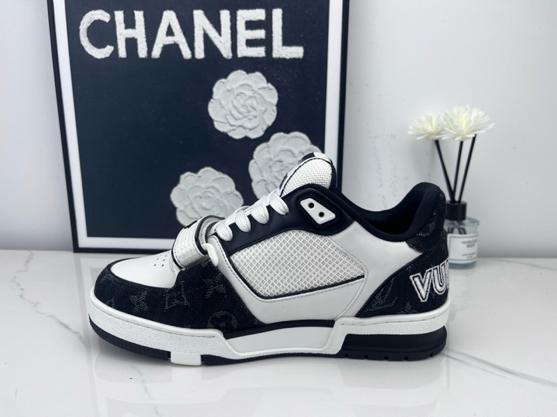 Louis vuitton路易威登 lv trainer黑白牛仔魔速貼 37碼-6
