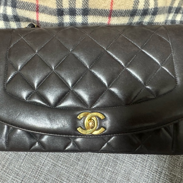 Chanel黑金黛妃包25~Vintage Diana經典老香-8