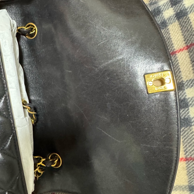 Chanel黑金黛妃包25~Vintage Diana經典老香-20