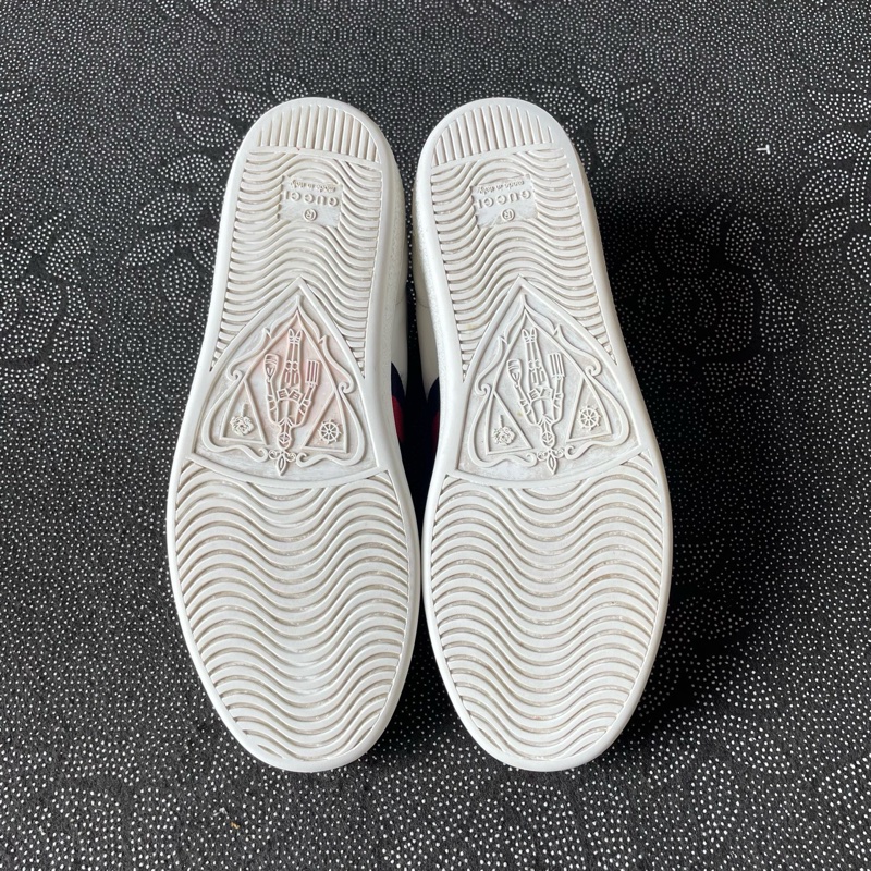 gucci紅藍織帶小白鞋36碼-12