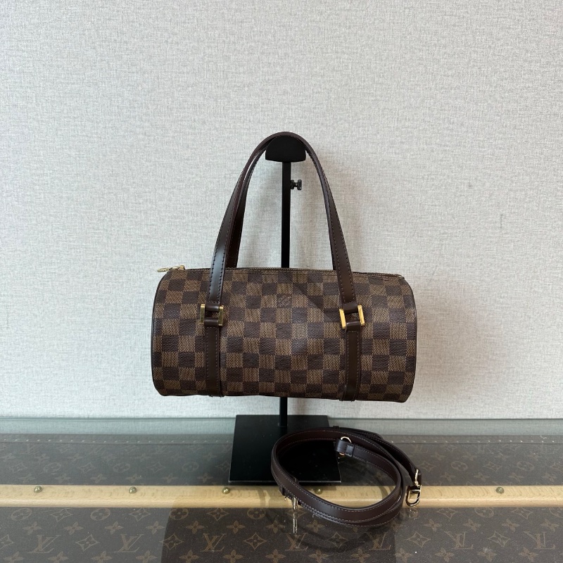 LV 中古巴比龍老花圓桶手提斜背包27*13*13 98新配件塵袋-1